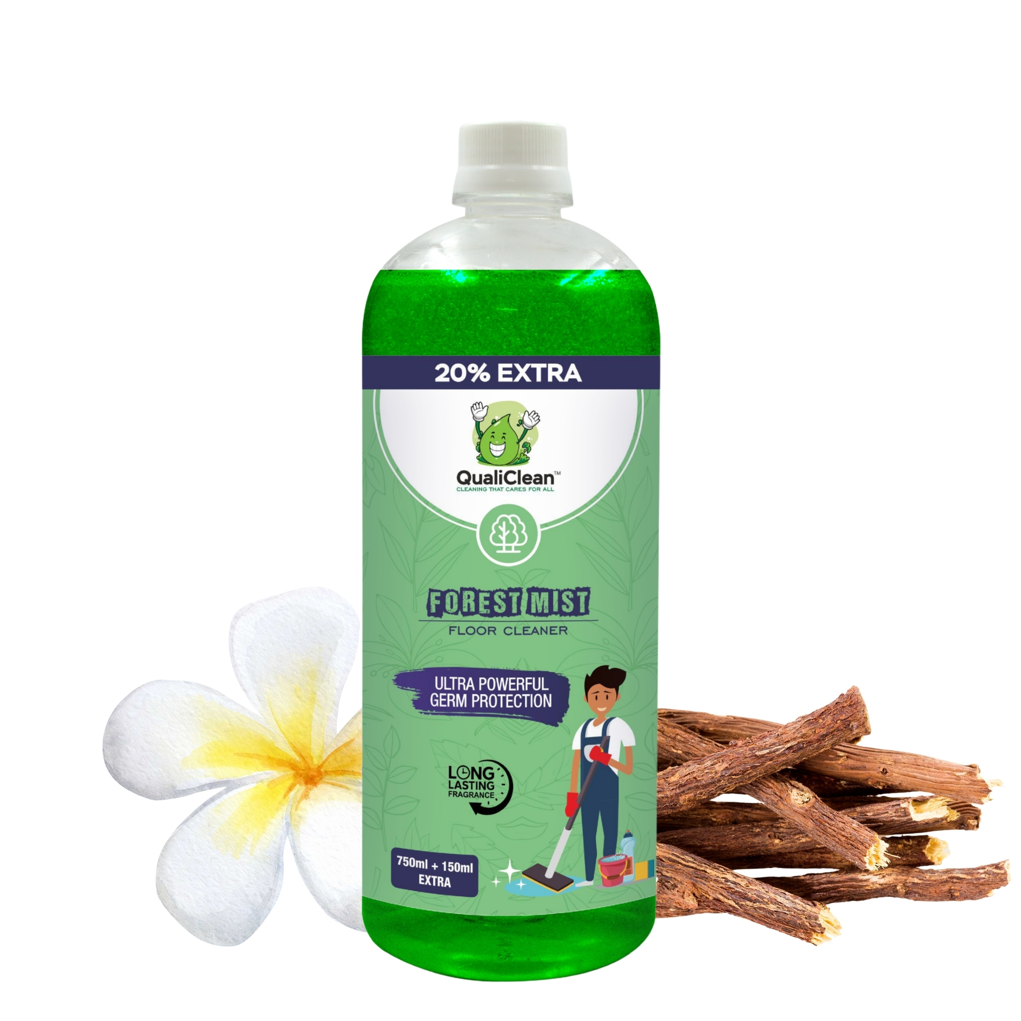 QualiClean Floor Cleaner – 5 Litre Refill | Floral Garden Fragrance | Powerful Dirt & Dust Removal | Safe on All Floor Types | Effective Disinfectant | Natural Shine | Bulk Floor Cleaning Liquid