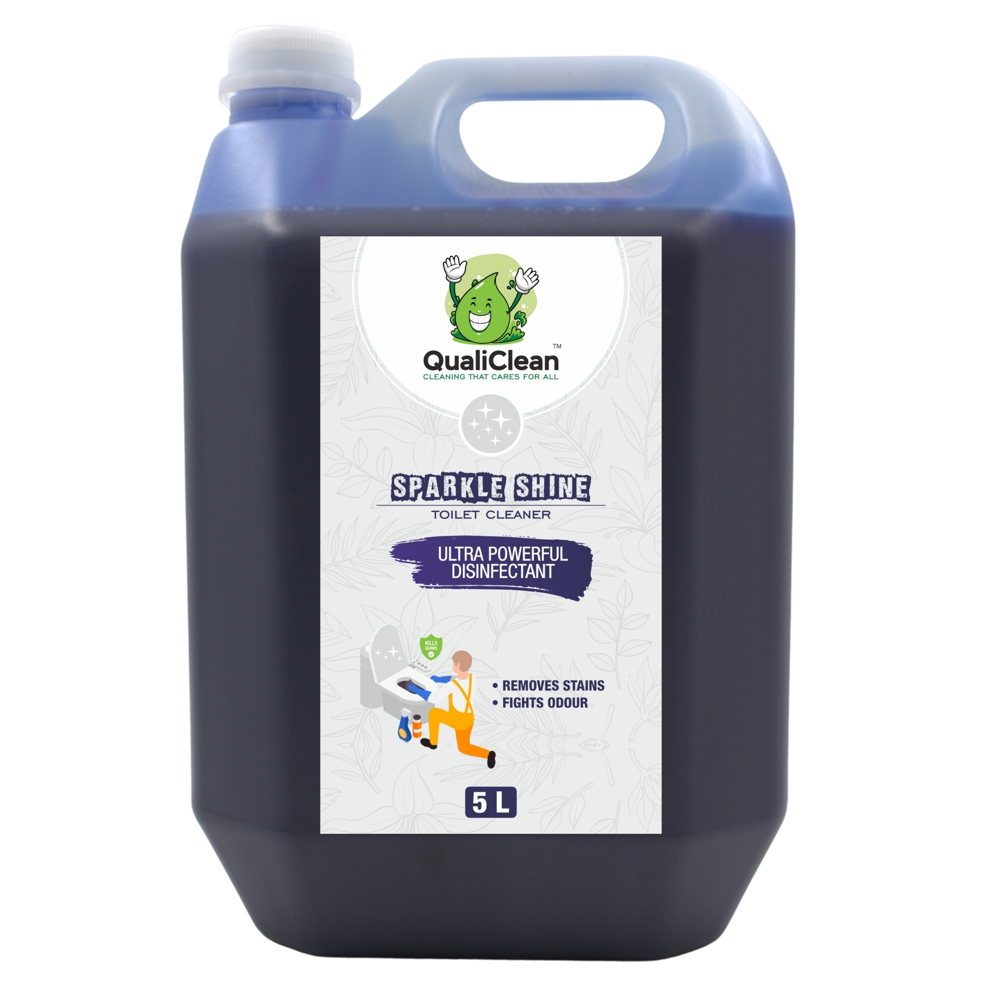 QualiClean Toilet Cleaner – 1 Litre | Fragrance-Free | Ultra Powerful Formula | Kills 99.9% Germs & Bacteria | Removes Stubborn Stains | Effective Disinfectant | Concentrated Toilet Cleaner