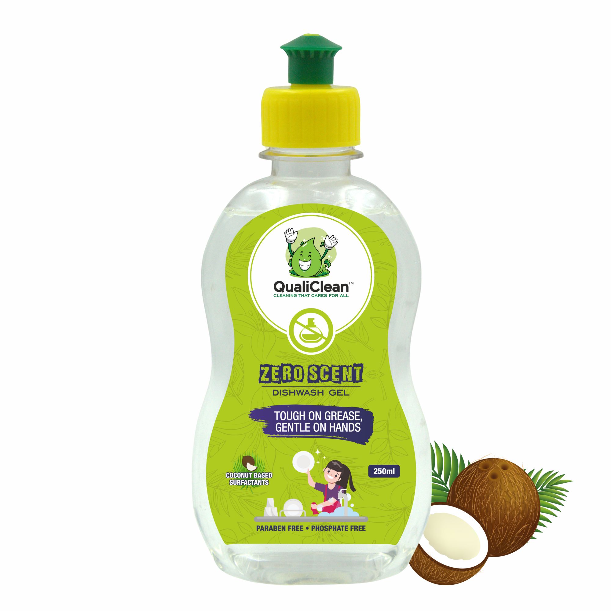 QualiClean Dishwash Gel - 250ml Fragrance-Free